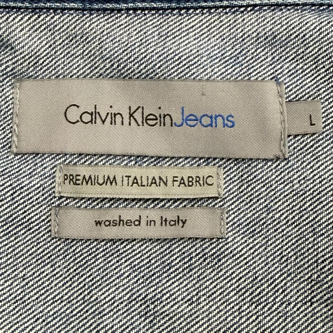 Discounted Great Calvin klein Jeans Denim Jacket blue cotton mens L