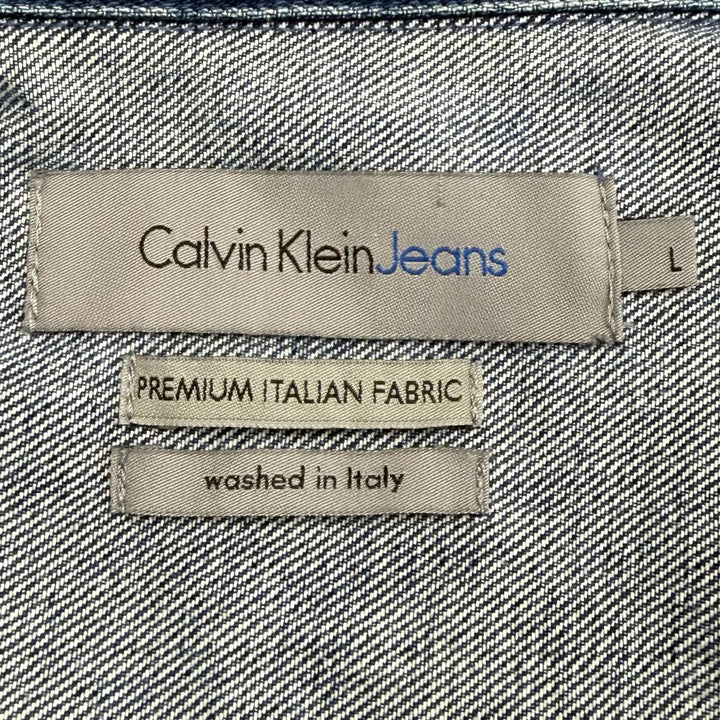 Discounted Great Calvin klein Jeans Denim Jacket blue cotton mens L