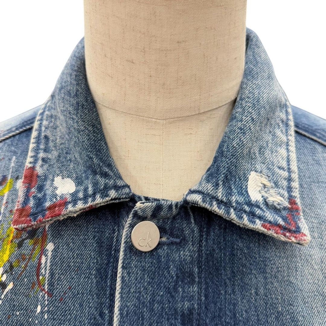 Discounted Great Calvin klein Jeans Denim Jacket blue cotton mens L