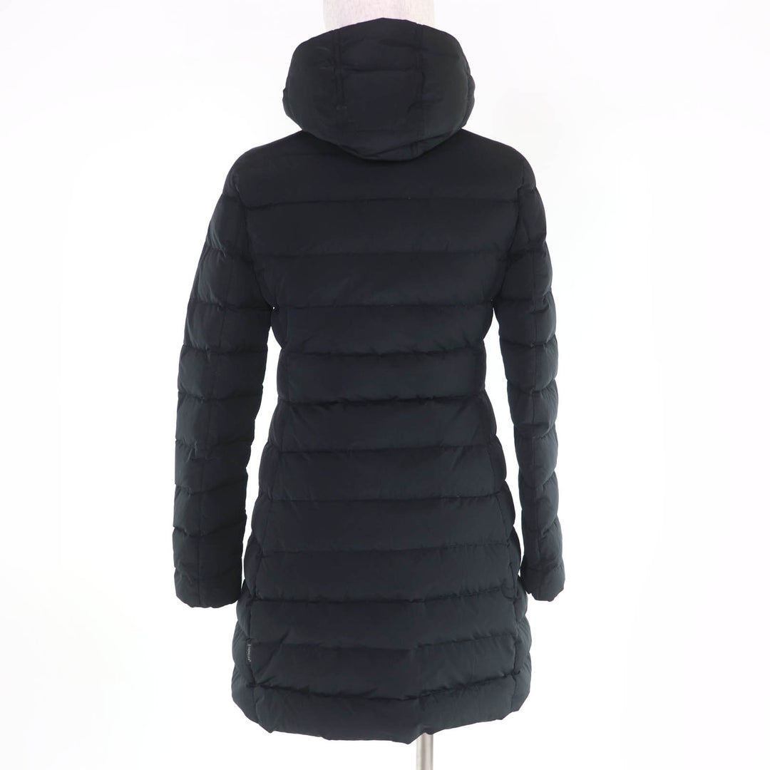 Great MONCLER down coat GARBET Logo button, hooded zip-up jacket black Women 00