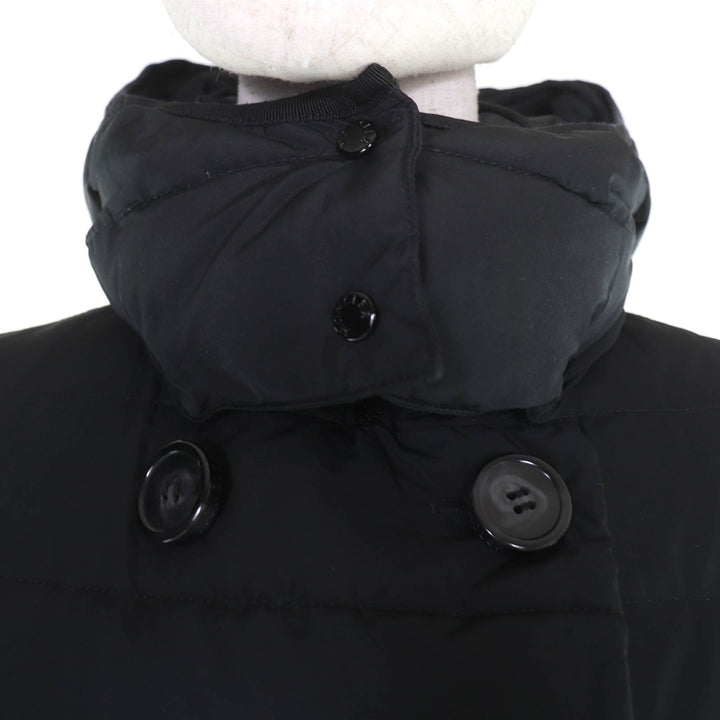 Great MONCLER down coat GARBET Logo button, hooded zip-up jacket black Women 00