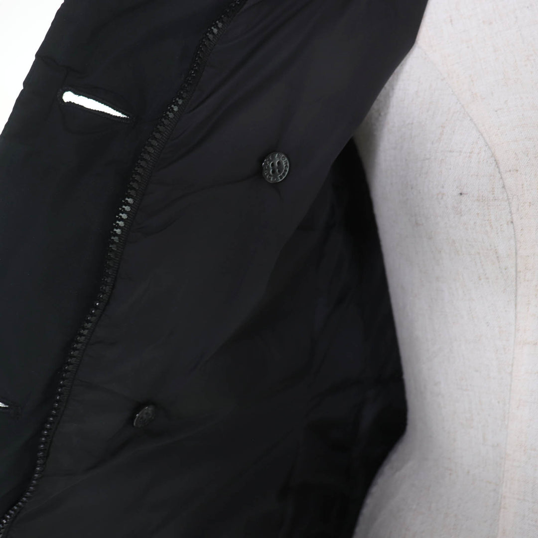 Great MONCLER down coat GARBET Logo button, hooded zip-up jacket black Women 00