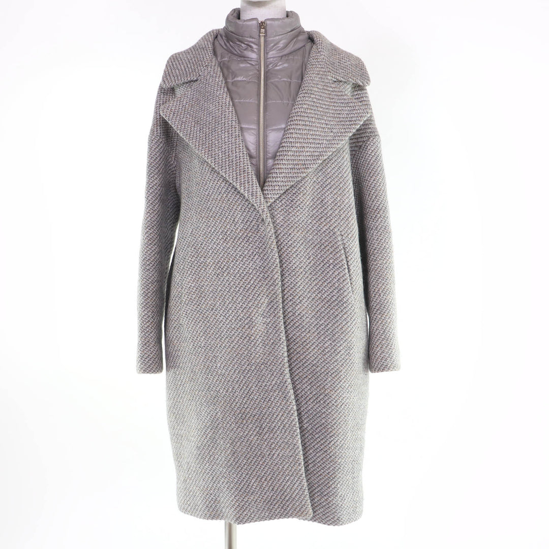 Great Herno Chester coat Layered design, padded Gray wool Women 40 GC0294D