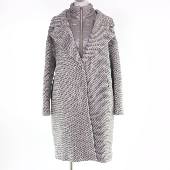 Great Herno Chester coat Layered design, padded Gray wool Women 40 GC0294D