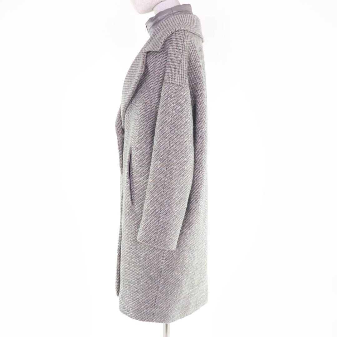 Great Herno Chester coat Layered design, padded Gray wool Women 40 GC0294D