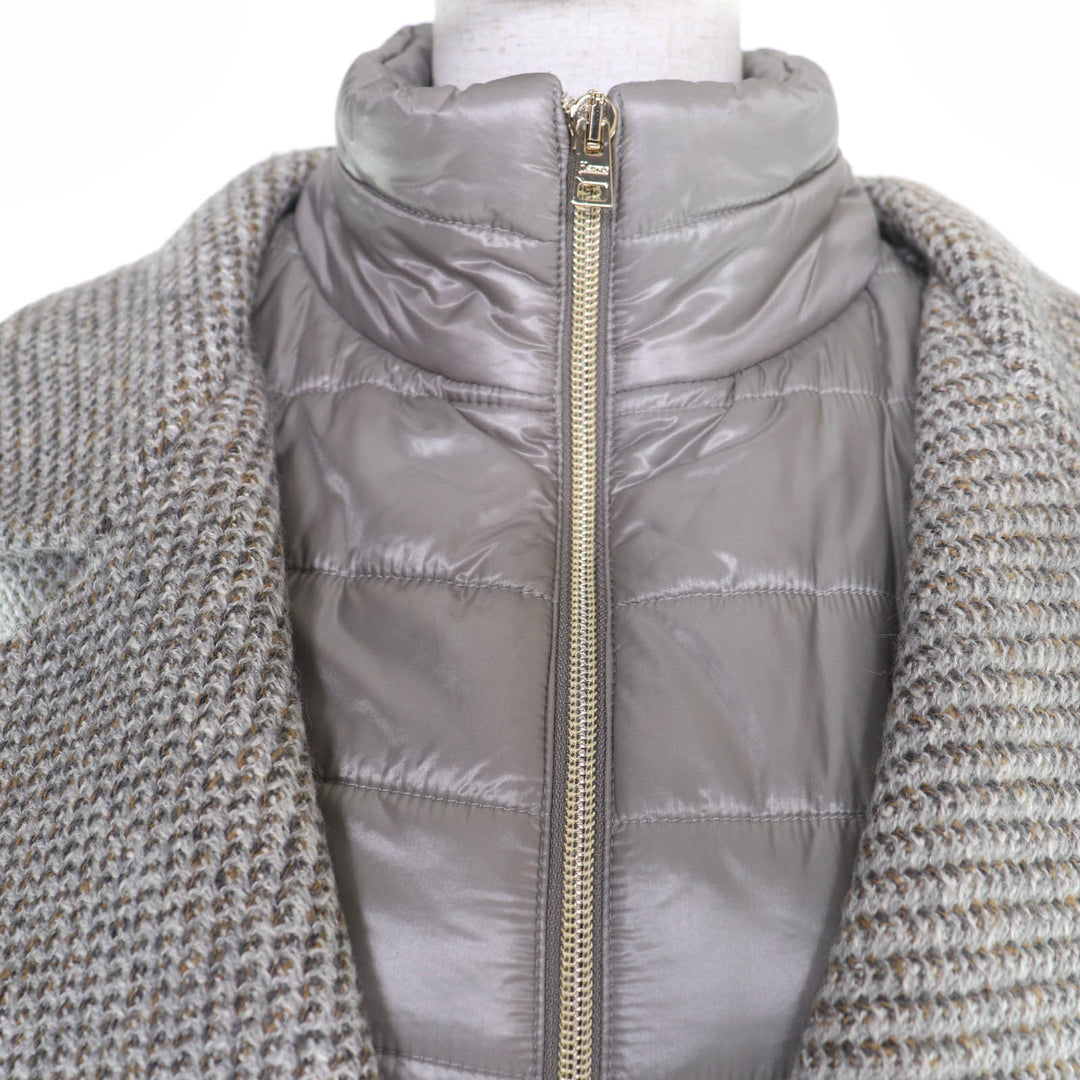 Great Herno Chester coat Layered design, padded Gray wool Women 40 GC0294D