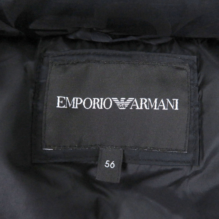 Great EMPORIO ARMANI Down jacket Black tag, all-over logo print, hooded jacket