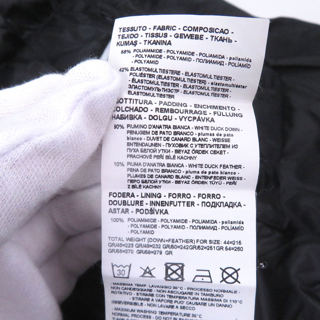Great EMPORIO ARMANI Down jacket Black tag, all-over logo print, hooded jacket