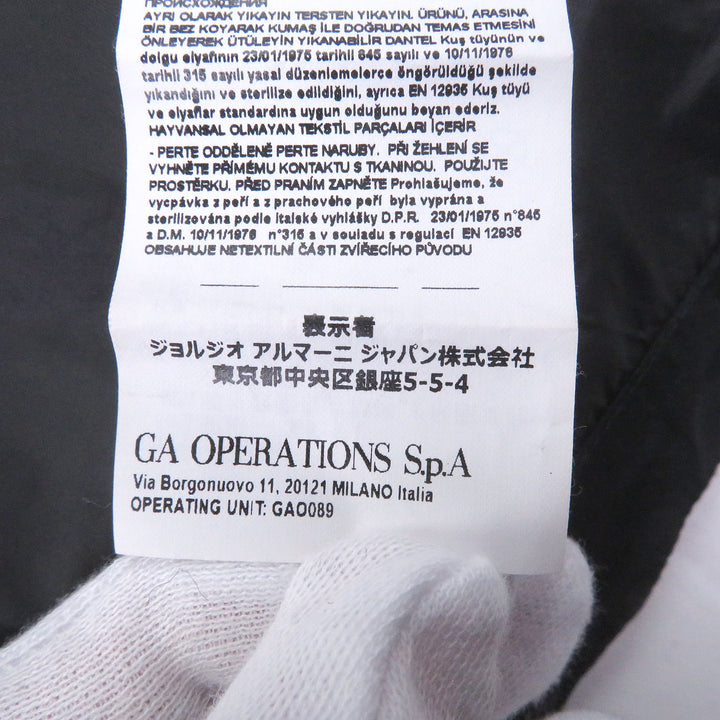 Great EMPORIO ARMANI Down jacket Black tag, all-over logo print, hooded jacket