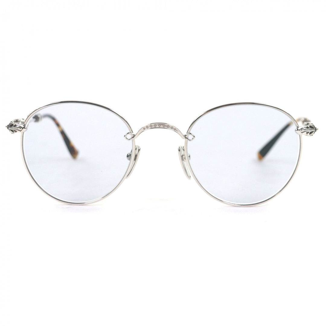 Great CHROME HEARTS sunglasses BUBBA-A Floral cross Silver mens
