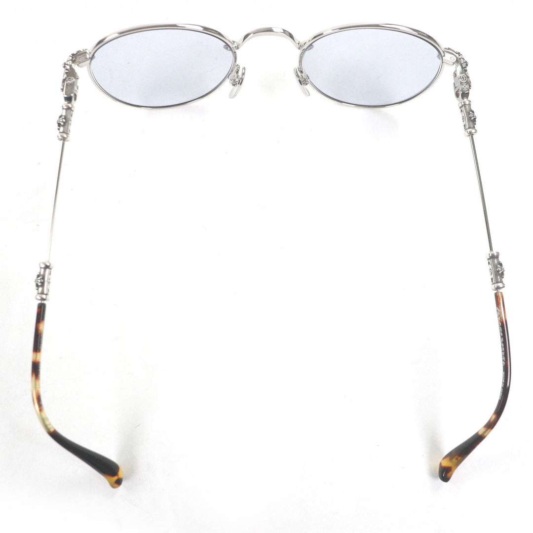Great CHROME HEARTS sunglasses BUBBA-A Floral cross Silver mens