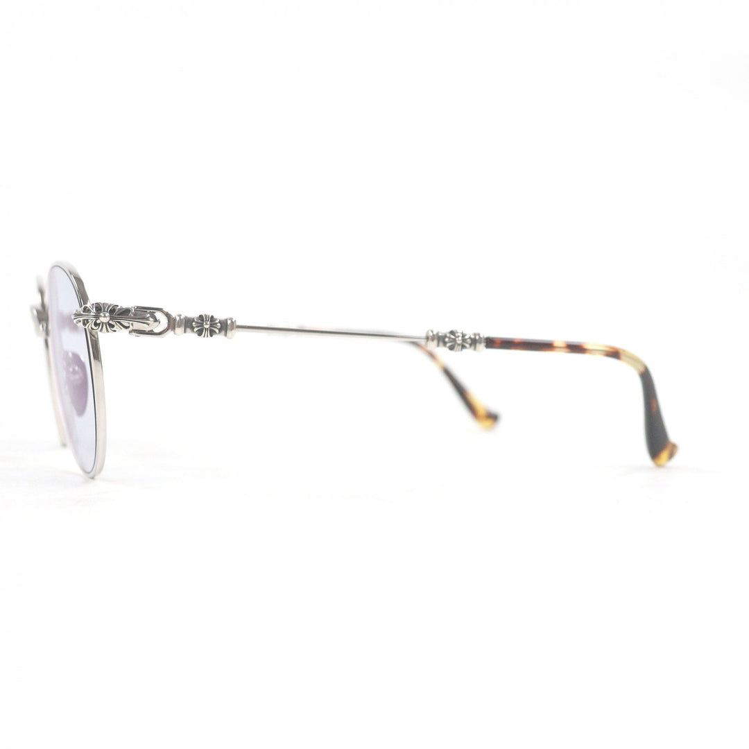 Great CHROME HEARTS sunglasses BUBBA-A Floral cross Silver mens