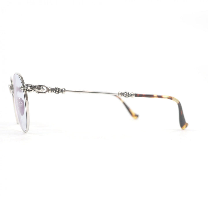 Great CHROME HEARTS sunglasses BUBBA-A Floral cross Silver mens