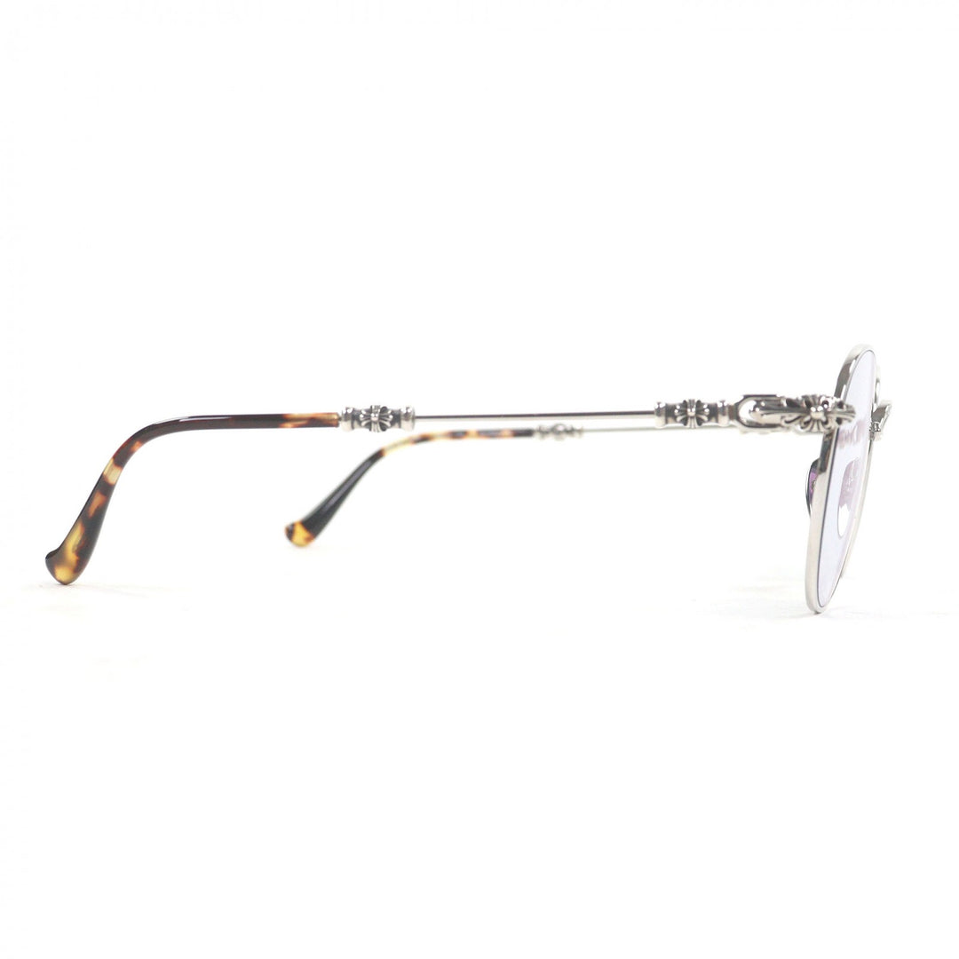 Great CHROME HEARTS sunglasses BUBBA-A Floral cross Silver mens