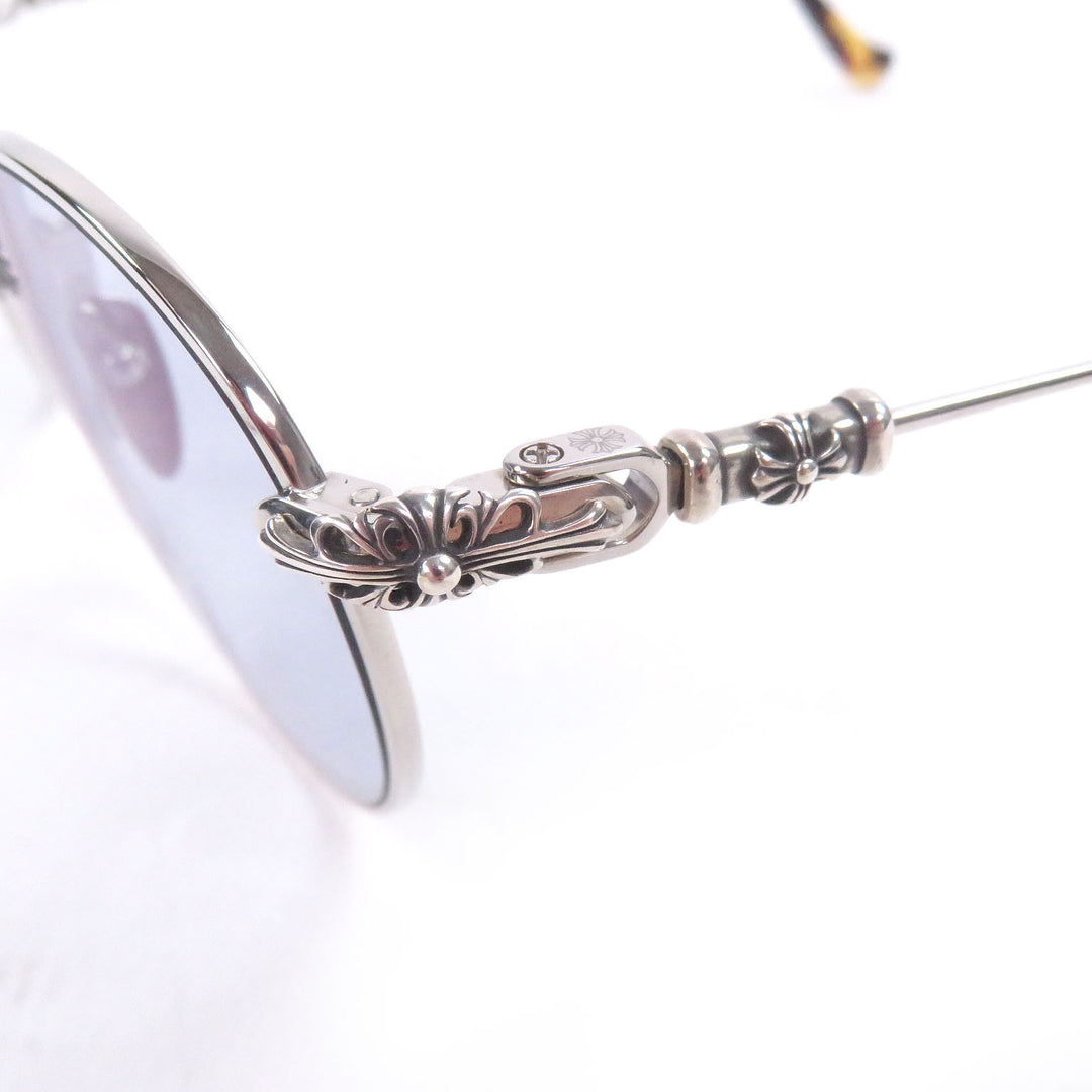 Great CHROME HEARTS sunglasses BUBBA-A Floral cross Silver mens