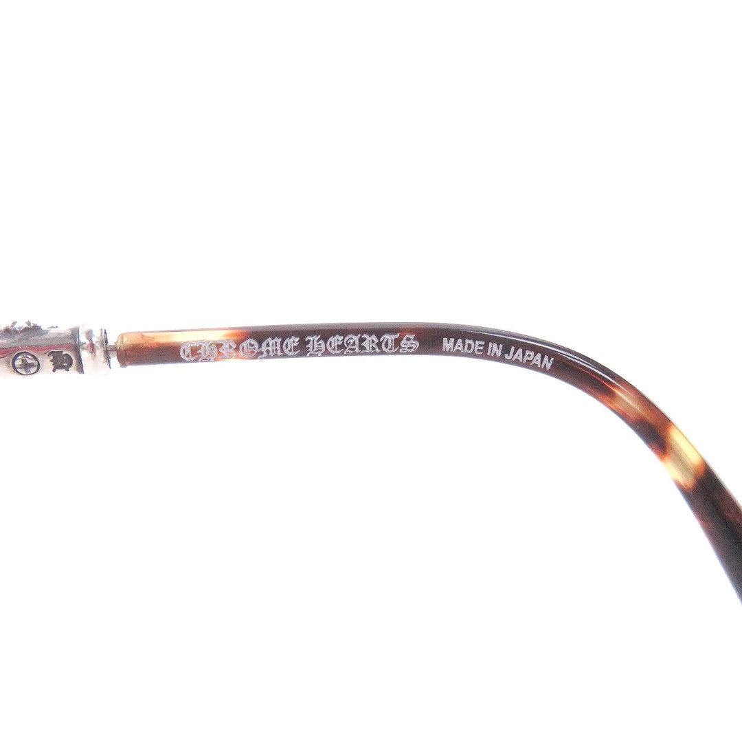 Great CHROME HEARTS sunglasses BUBBA-A Floral cross Silver mens
