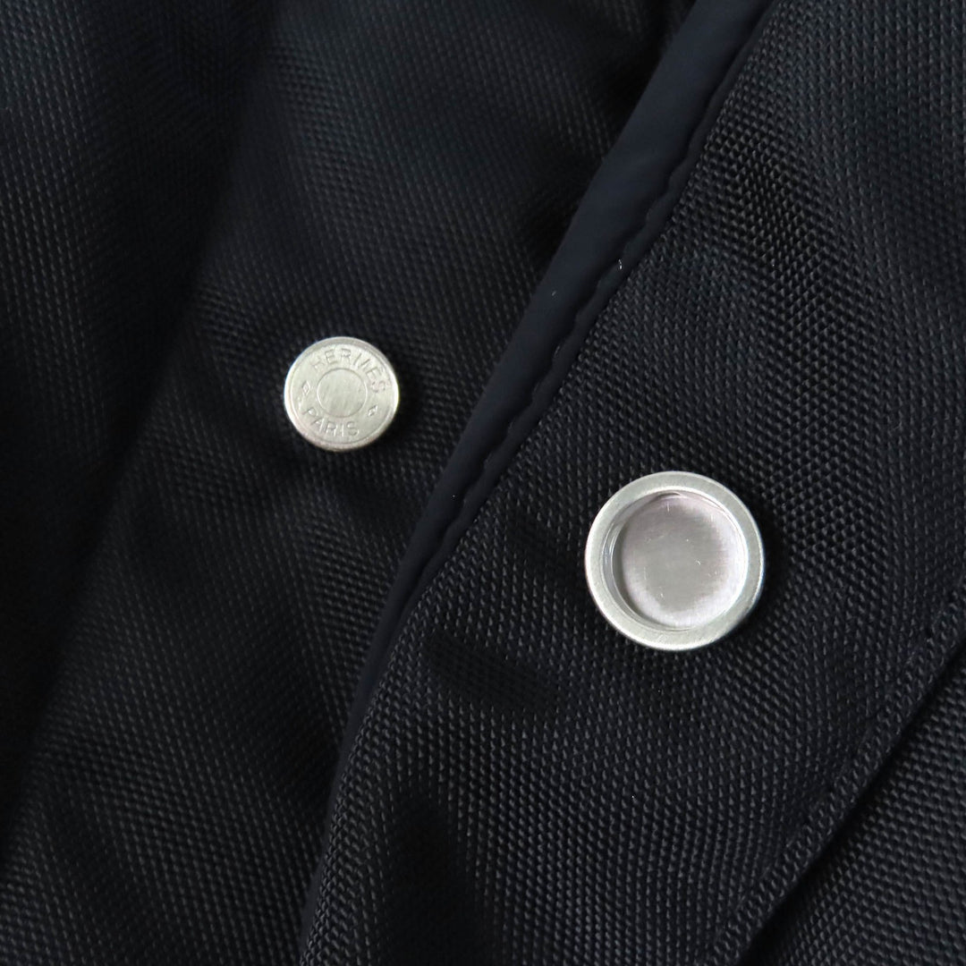 Pristine HERMES Sellier Button Padded Blouson Jacket Navy Nylon 44 462780HI