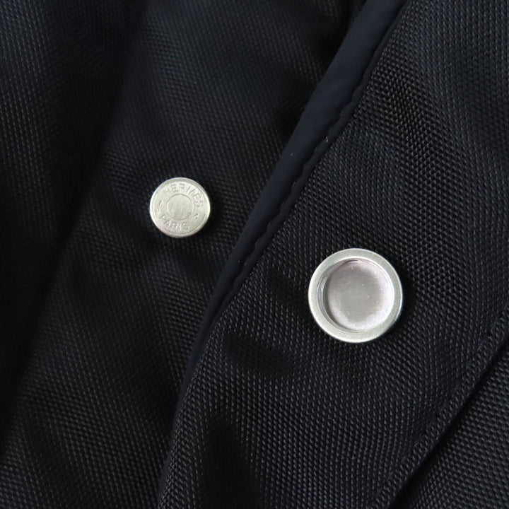 Pristine HERMES Sellier Button Padded Blouson Jacket Navy Nylon 44 462780HI