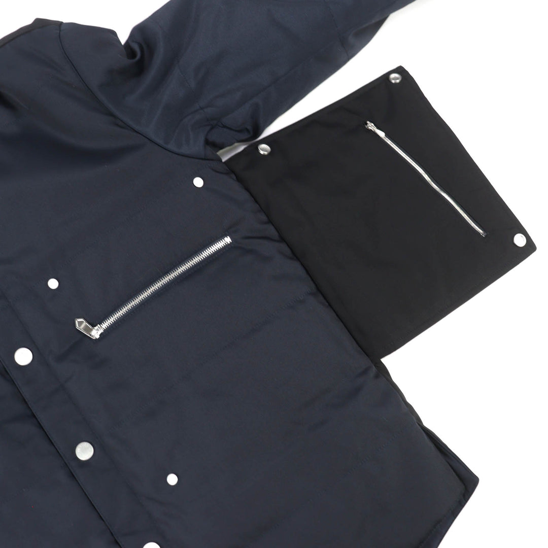 Pristine HERMES Sellier Button Padded Blouson Jacket Navy Nylon 44 462780HI