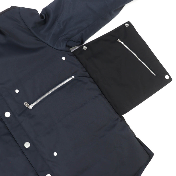 Pristine HERMES Sellier Button Padded Blouson Jacket Navy Nylon 44 462780HI