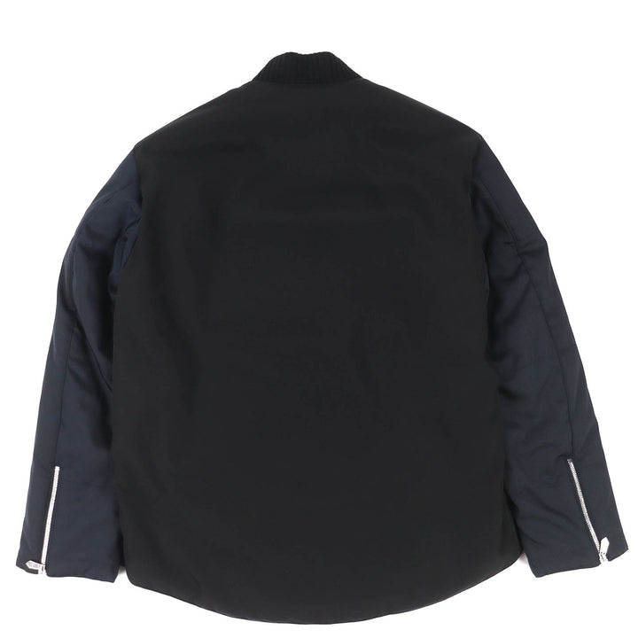 Pristine HERMES Sellier Button Padded Blouson Jacket Navy Nylon 44 462780HI