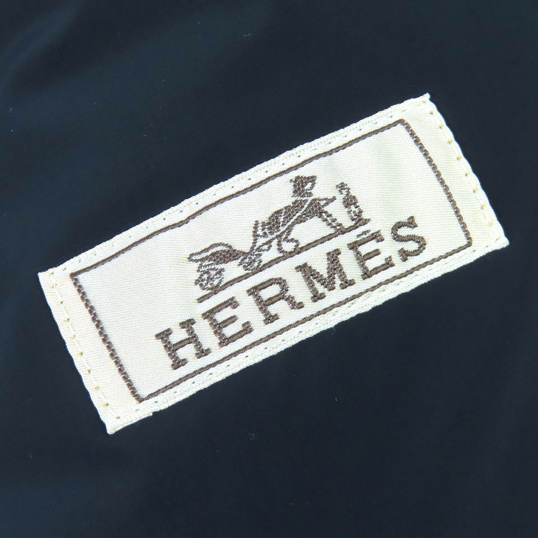 Pristine HERMES Sellier Button Padded Blouson Jacket Navy Nylon 44 462780HI