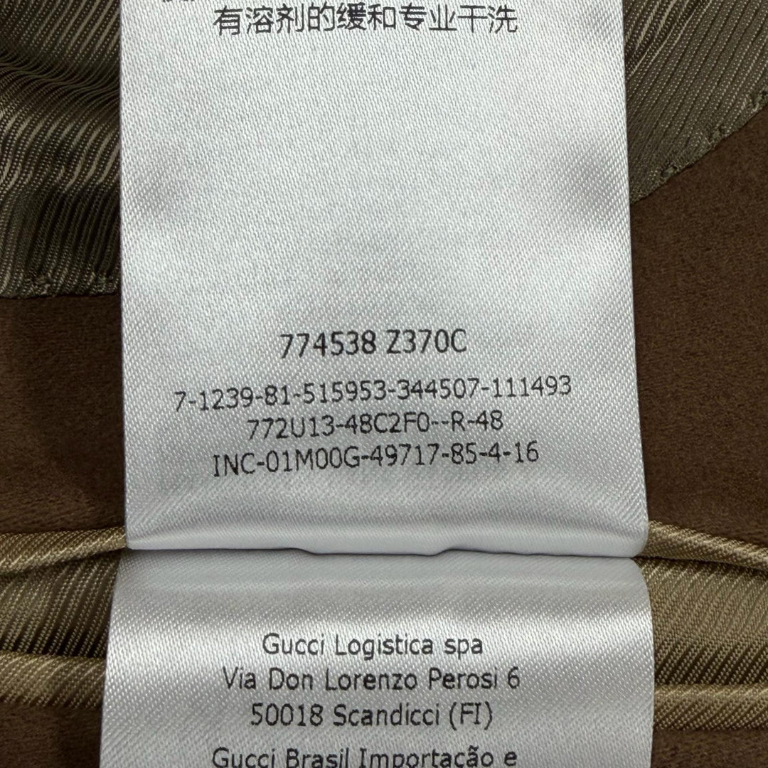 Excellent GUCCI Chester coat Single logo button Brown cotton mens 48