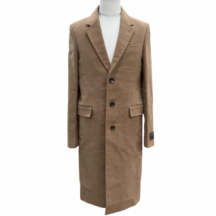 Excellent GUCCI Chester coat Single logo button Brown cotton mens 48
