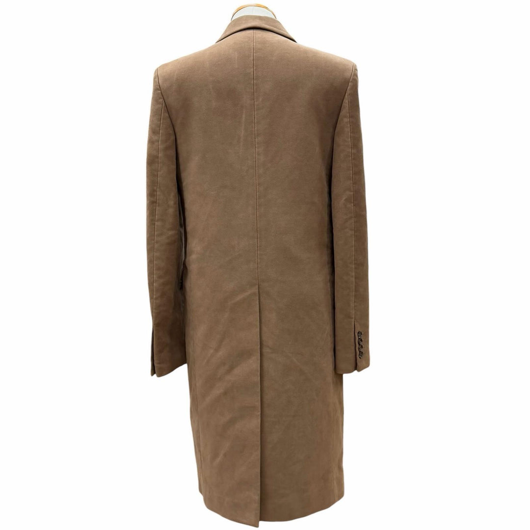 Excellent GUCCI Chester coat Single logo button Brown cotton mens 48