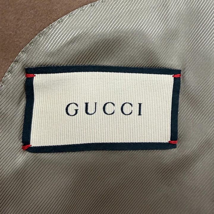 Excellent GUCCI Chester coat Single logo button Brown cotton mens 48