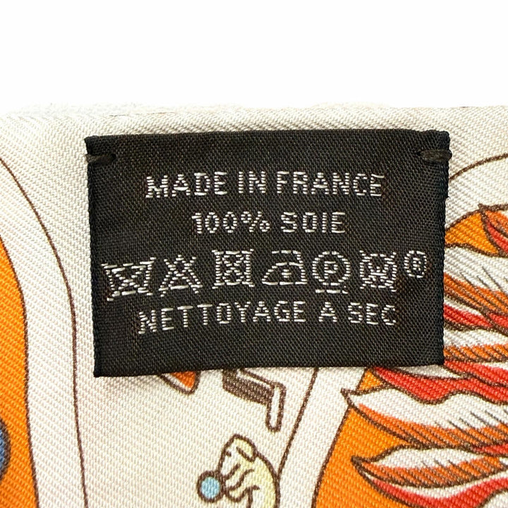 Excellent HERMES scarf Twilly Exposition Universelle Orange silk Women
