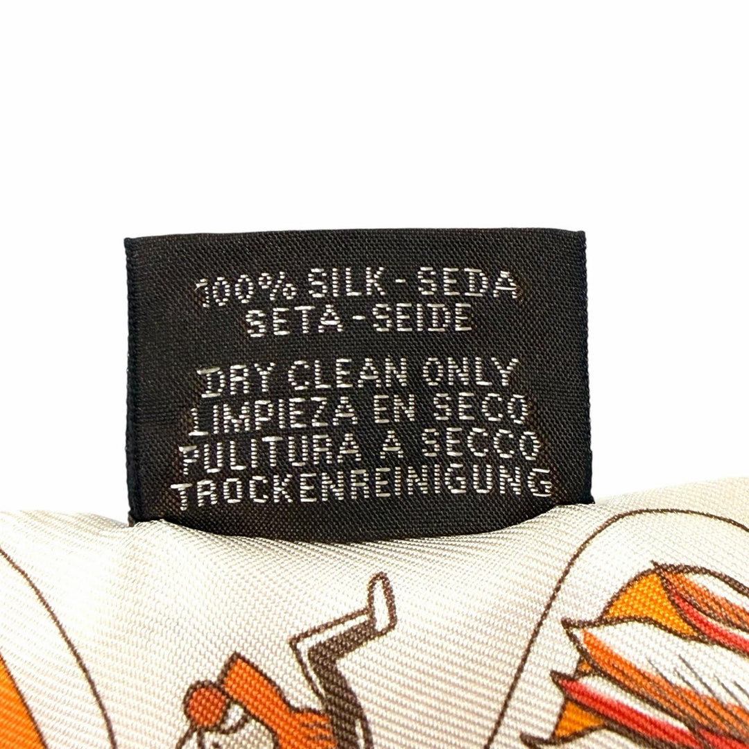 Excellent HERMES scarf Twilly Exposition Universelle Orange silk Women