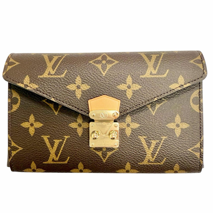 Pristine LOUIS VUITTON Lip and Eye Brush Set Monogram pouch with mirror LBC001