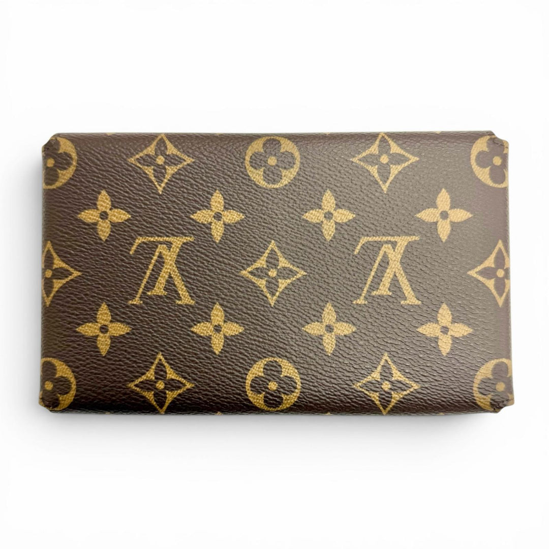 Pristine LOUIS VUITTON Lip and Eye Brush Set Monogram pouch with mirror LBC001