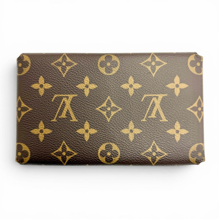 Pristine LOUIS VUITTON Lip and Eye Brush Set Monogram pouch with mirror LBC001