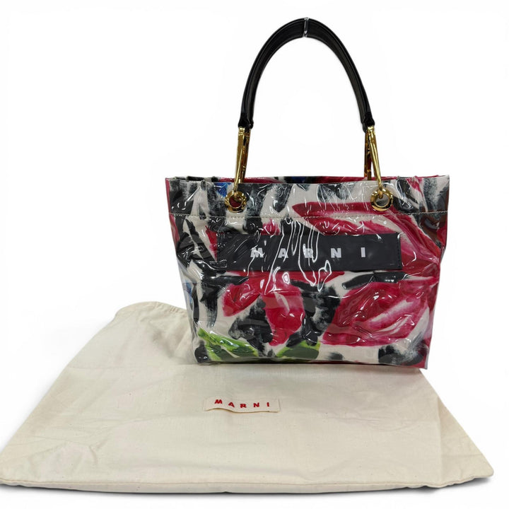 Great MARNI Handbag Leather accents GLOSSY GRIP ALMA multicolor BMMP0013Q1P3425