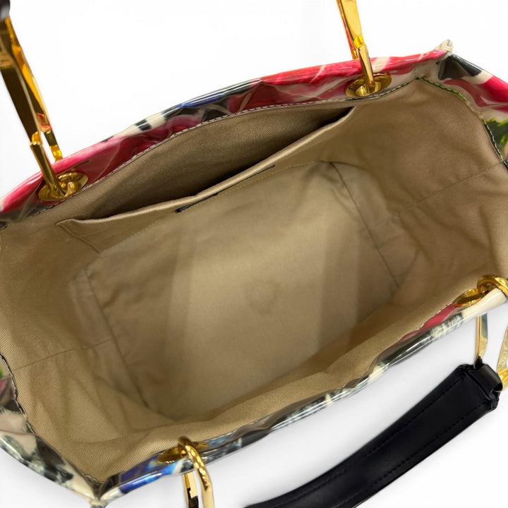 Great MARNI Handbag Leather accents GLOSSY GRIP ALMA multicolor BMMP0013Q1P3425