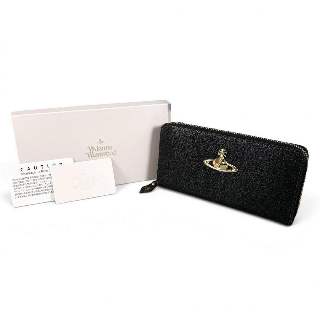 Pristine Vivienne Westwood Purse Big Orb Wallet black leather Women 3118C9A1