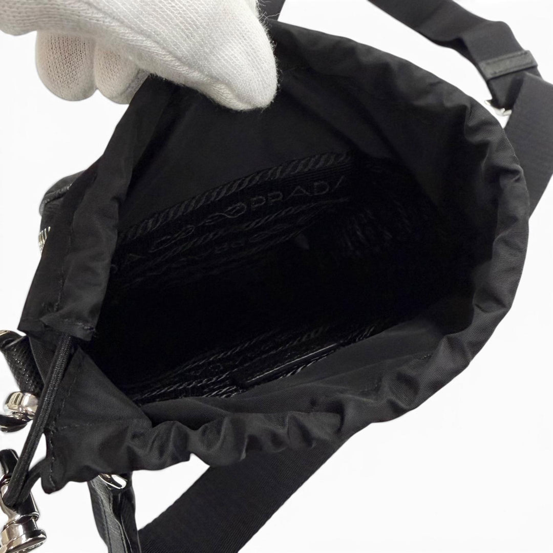 Excellent PRADA Shoulder Bag black Nylon mens 2ZH155