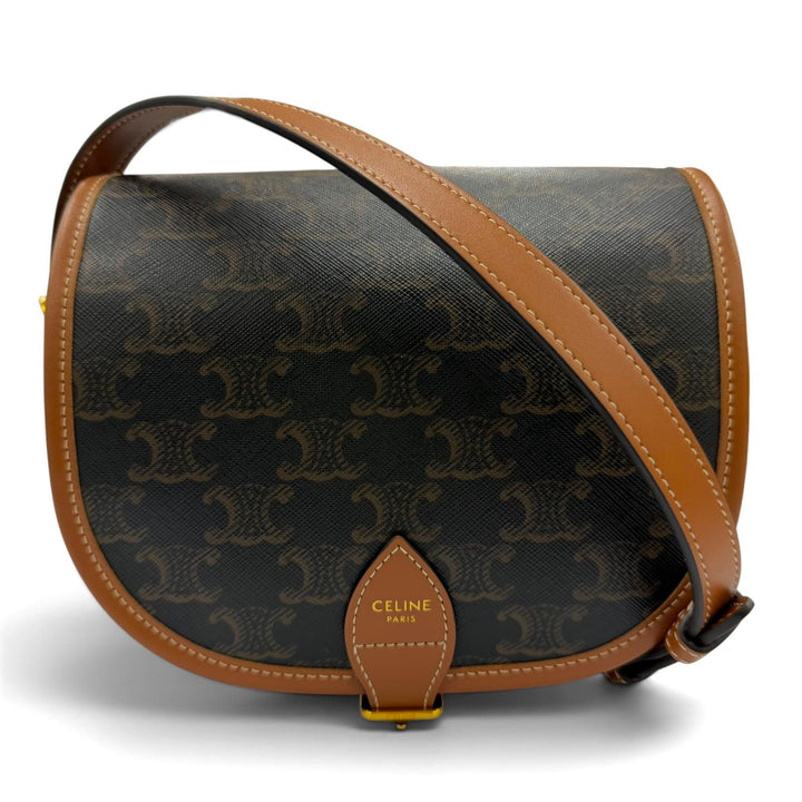 Great CELINE Shoulder Bag Medium Folco Triomphe Canvas Shoulder Bag 19150
