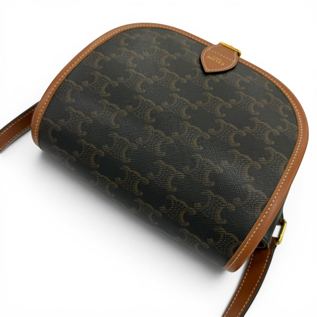 Great CELINE Shoulder Bag Medium Folco Triomphe Canvas Shoulder Bag 19150