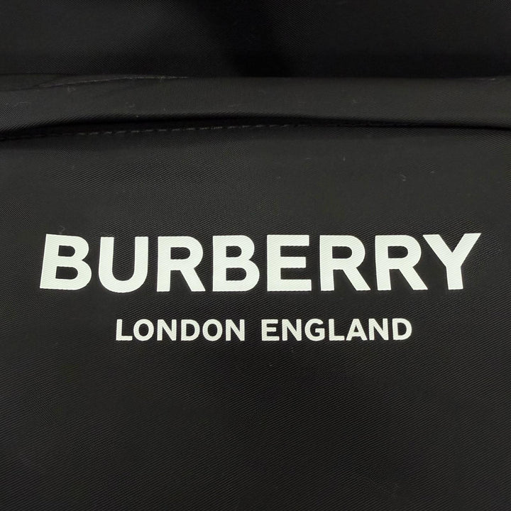 Excellent BURBERRY Backpack Daypack Logo print black Nylon mens 8021084