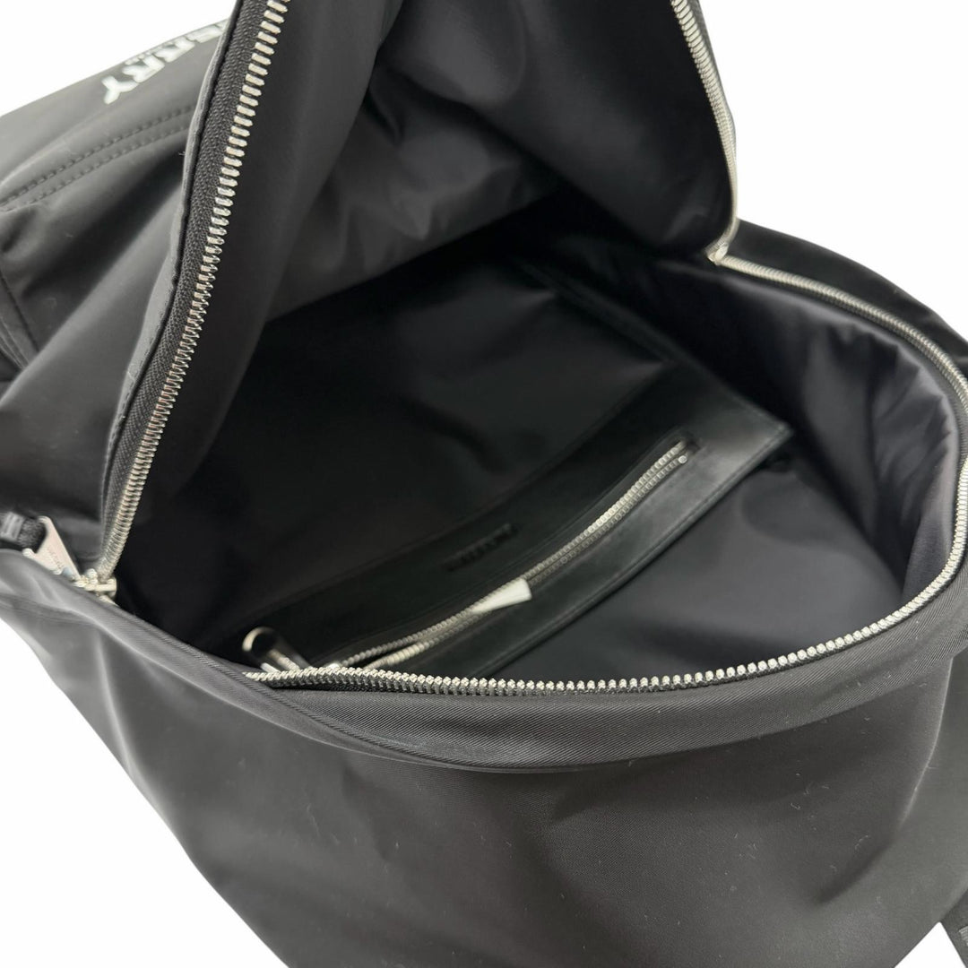 Excellent BURBERRY Backpack Daypack Logo print black Nylon mens 8021084