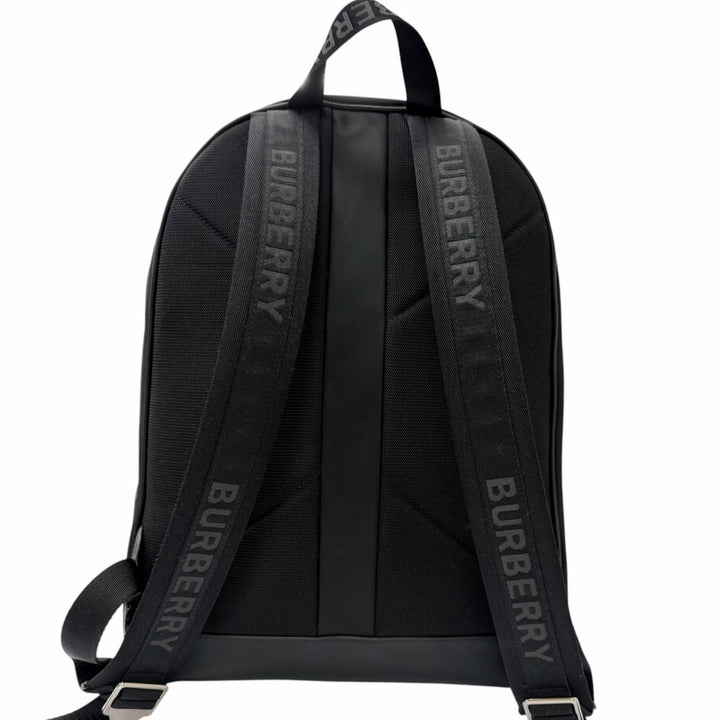 Excellent BURBERRY Backpack Daypack Logo print black Nylon mens 8021084