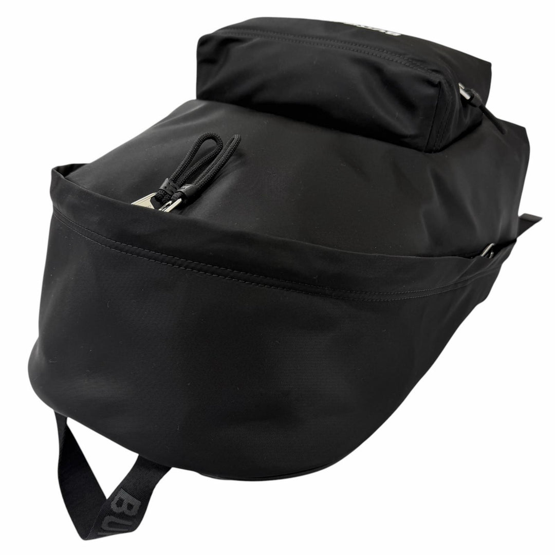 Excellent BURBERRY Backpack Daypack Logo print black Nylon mens 8021084