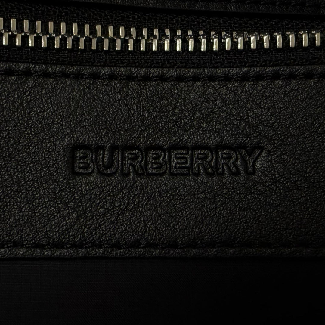 Excellent BURBERRY Backpack Daypack Logo print black Nylon mens 8021084