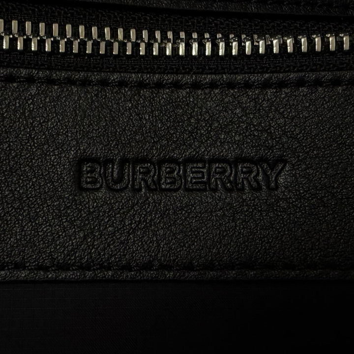 Excellent BURBERRY Backpack Daypack Logo print black Nylon mens 8021084