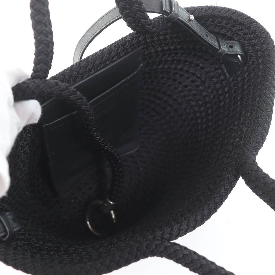 Very Good BALENCIAGA Shoulder Bag Ibiza Small 2WAY handbag black leather 695612