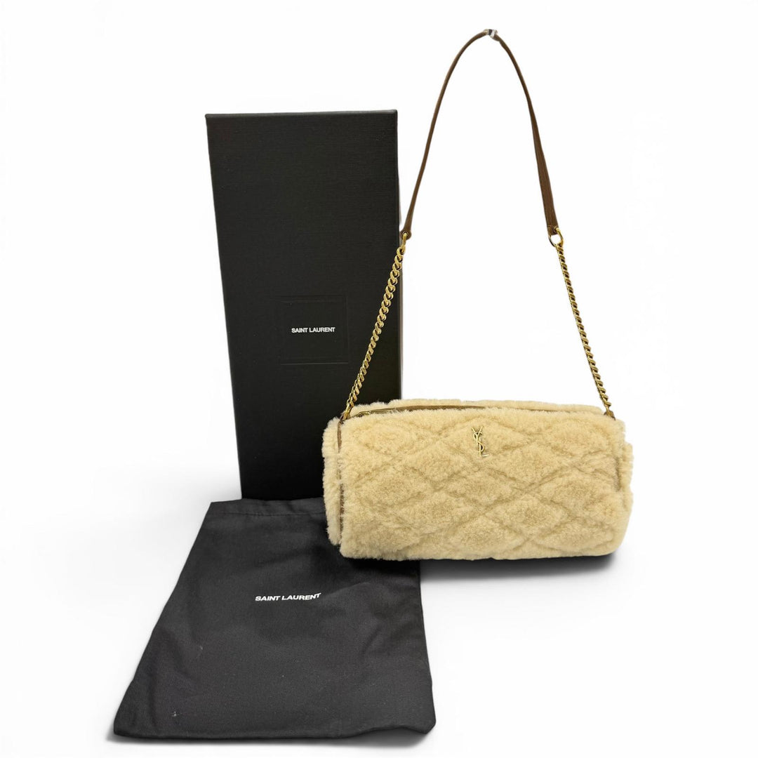 Pristine SAINT LAURENT PARIS Handbag Sado YSL Chain Shoulder Tube Bag 699703