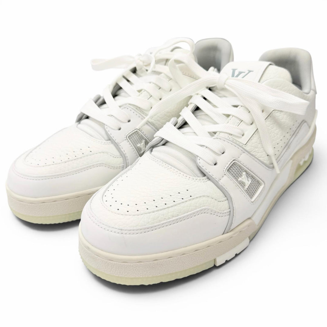 Great LOUIS VUITTON Low cut sneakers LV Trainer Line white leather mens 6